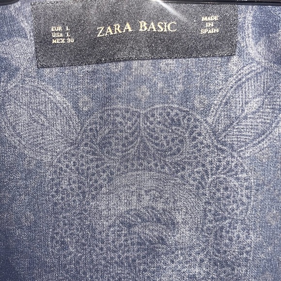 Zara Navy Chinoiserie Pattern Kimono Cardigan - Picture 4 of 4